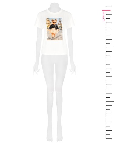T-Shirt régulier en coton avec imprimé Baby Girl et strass Rinascimento