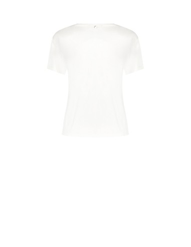 Regular T-shirt van katoen met strass en ronde hals van Rinascimento