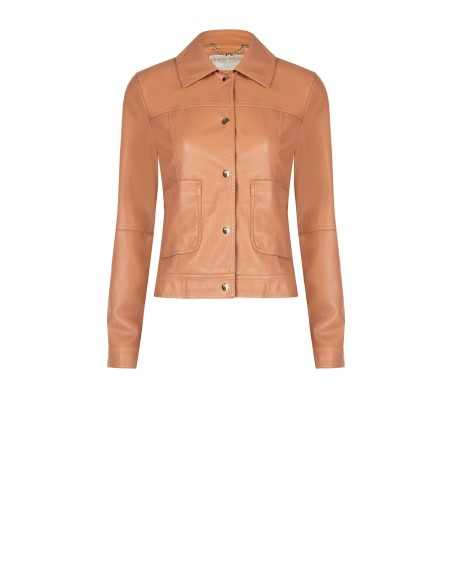 Veste en simili-cuir avec poches avant et boutons Logo Rr Rinascimento