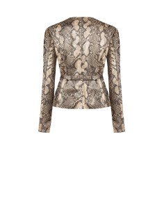 Veste en faux cuir python avec ceinture coordonnée et épaulettes Rinascimento 2