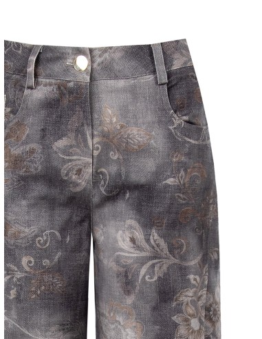 Gewassen palazzojeans met bloemenprint van Rinascimento