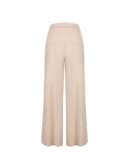 Pantalon de palazzo extra large en viscose mélangée avec ceinture élastiquée Rinascimento