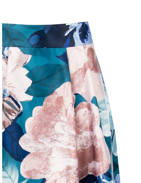 Jupe longue en satin Duchesse Wheel avec poches Rinascimento