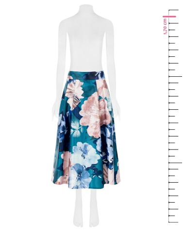 Jupe longue en satin Duchesse Wheel avec poches Rinascimento