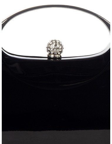 Mini-clutch van glanzend lakleer met metalen handvat en interne kettingschouderriem Rinascimento