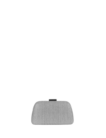 Mini-harde clutch van lamé met glittereffect en interne schouderriem met ketting geschniegelt