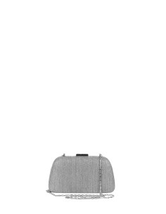 Mini-harde clutch van lamé met glittereffect en interne schouderriem met ketting geschniegelt