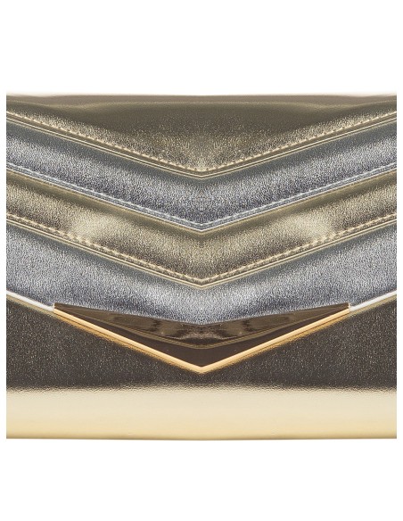 Pochette rigide en simili-cuir métallisé avec chaîne amovible Rinascimento