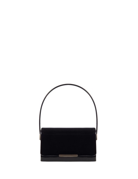 Sac à bandoulière compact en cuir verni brillant Rinascimento