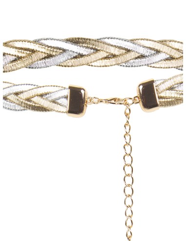 Rinascimento - Ceinture réglable en corde tressée bicolore métallisée