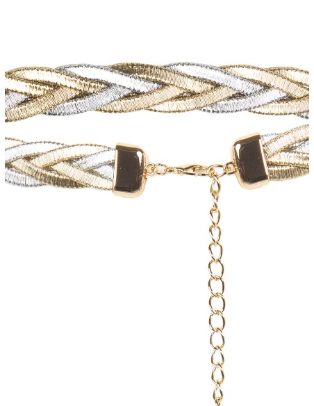 Rinascimento - Ceinture réglable en corde tressée bicolore métallisée