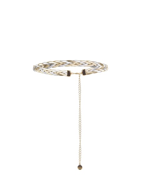 Verstelbare gevlochten riem met tweekleurige metallic koorden Rinascimento