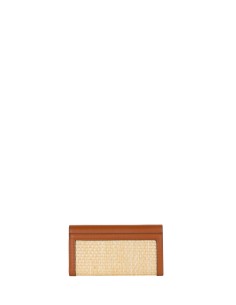 Portefeuille en simili-cuir et tissé effet paille Rinascimento 2
