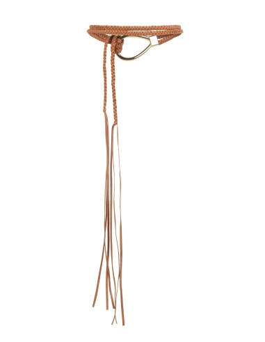Ceinture tressée en simili-cuir avec boucle tombante et longues franges Rinascimento