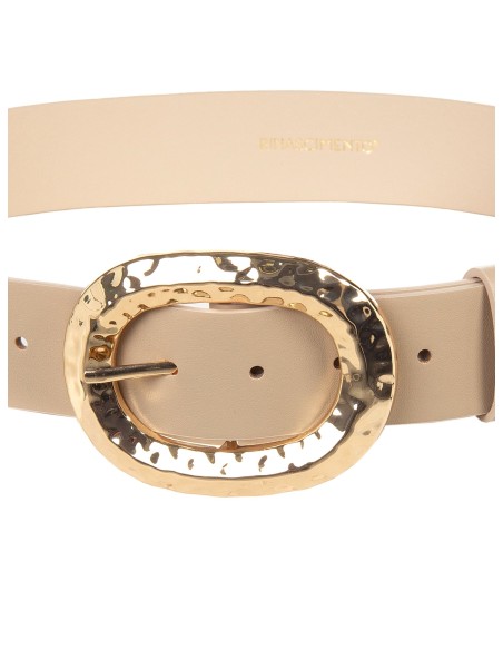 Ceinture rigide en simili cuir avec boucle maxi martelée Rinascimento