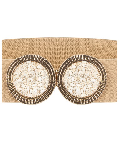 Ceinture élastique haute avec boucle bijou Maxi et micro pierres Rinascimento