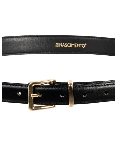 Ceinture fine rigide en similicuir avec boucle carrée Rinascimento