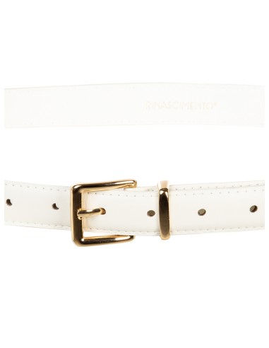 Ceinture fine rigide en similicuir avec boucle carrée Rinascimento