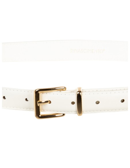 Ceinture fine rigide en similicuir avec boucle carrée Rinascimento