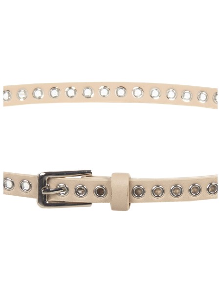 Ceinture fine en cuir Simil avec anneaux Rinascimento
