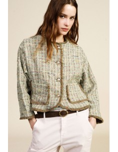 Veste courte en tweed avec poches plaquées Dixie