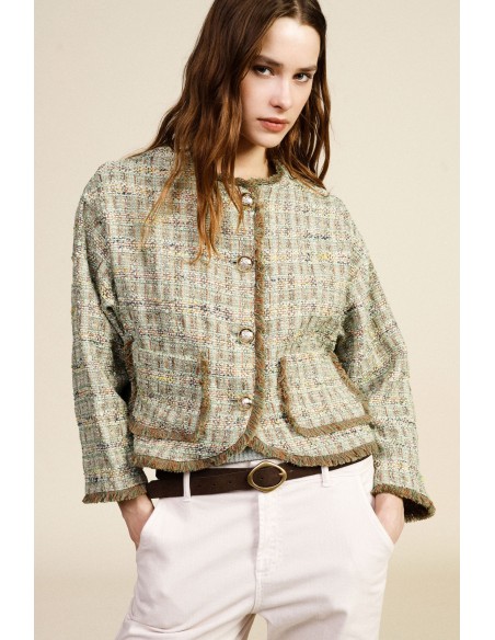 Veste courte en tweed avec poches plaquées Dixie