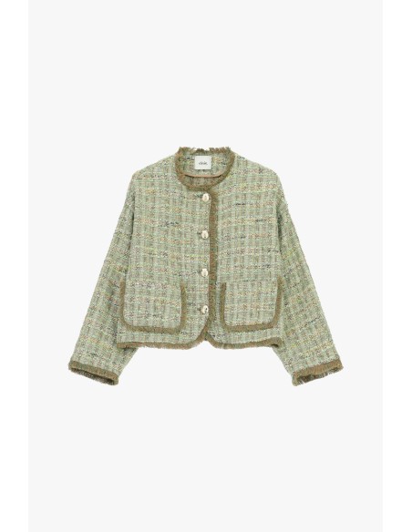 Veste courte en tweed avec poches plaquées Dixie
