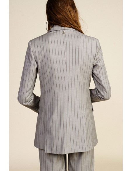 Blazer croisé à rayures tennis avec poches à rabat Dixie