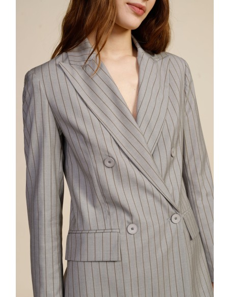 Blazer croisé à rayures tennis avec poches à rabat Dixie