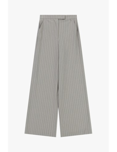 Pantalon Dixie à jambes larges à fines rayures, taille mi-haute