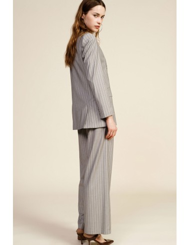 Dixie pantalon met wijde pijpen en krijtstreep, met normale taille