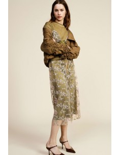 Jupe midi avec broderie florale transparente Dixie