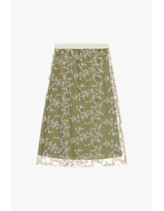 Midi-rok met transparant bloemenborduursel Dixie 2