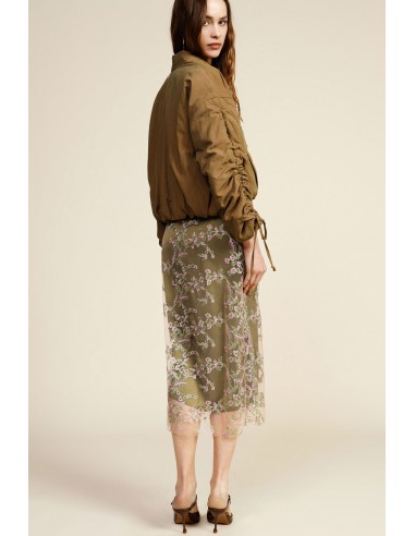Jupe midi avec broderie florale transparente Dixie