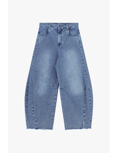 Balloon-fit jeans met onafgewerkte zoom Dixie