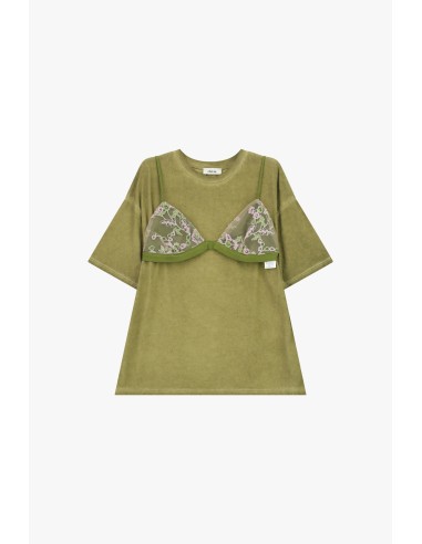 Dixie T-shirt met korte mouwen en geborduurde details