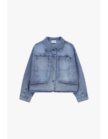 Veste en jean avec poches frontales et coupe droite Dixie
