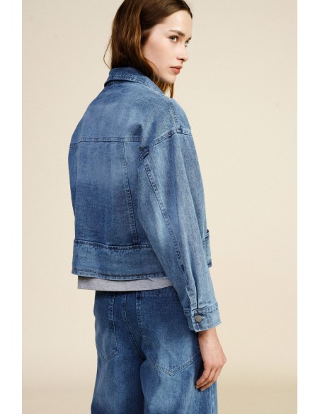 Veste en jean avec poches frontales et coupe droite Dixie