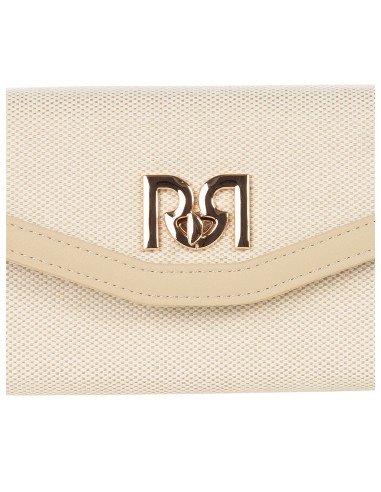 Portemonnee van canvas met randen van imitatieleer en RR Rinascimento-logo