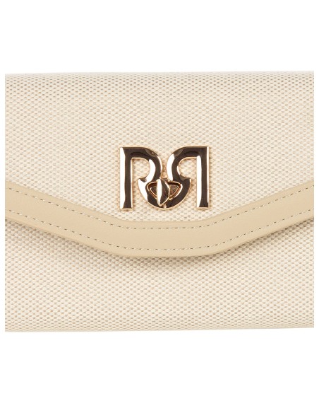 Portemonnee van canvas met randen van imitatieleer en RR Rinascimento-logo