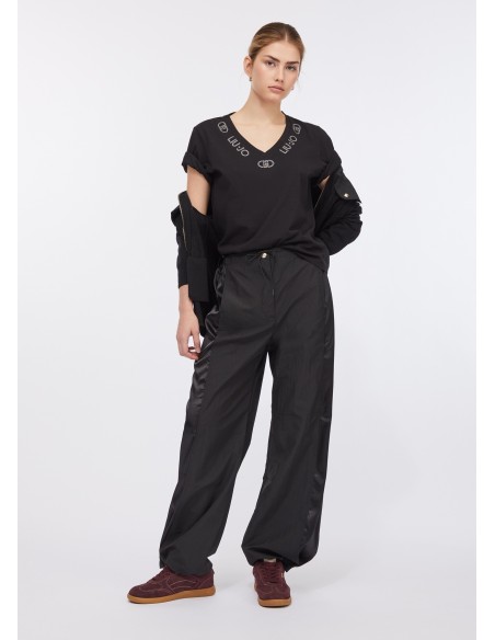 Pantalon de jogging en nylon et satin Liu Jo