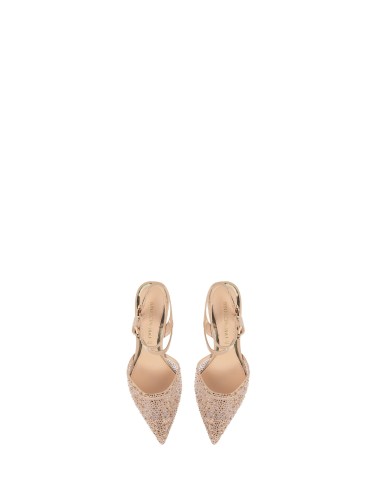 Escarpins à brides croisées et bout recouvert de micro-strass multicolores Rinascimento
