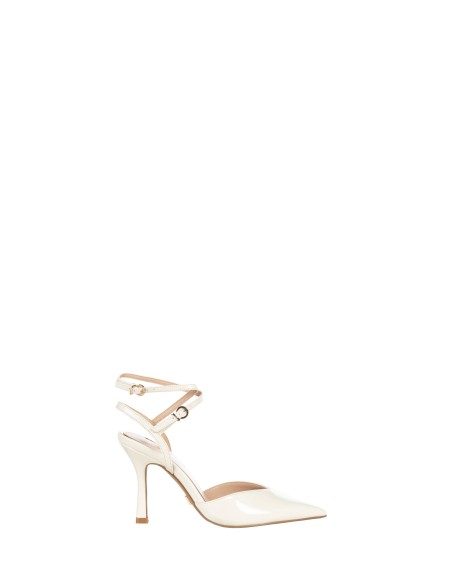 Décolleté en cuir verni avec double bride de cheville Rinascimento
