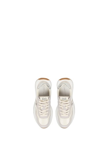 Baskets bicolores en similicuir et daim avec logo RR Rinascimento