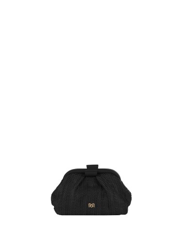 Pochette à effet de paille tressée avec chaîne amovible Rinascimento