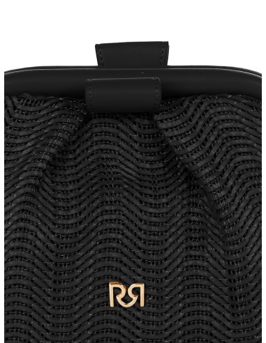 Pochette à effet de paille tressée avec chaîne amovible Rinascimento
