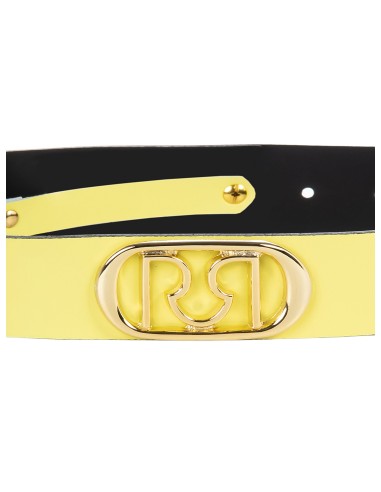 Smalle stevige leren riem met RR Rinascimento-logo