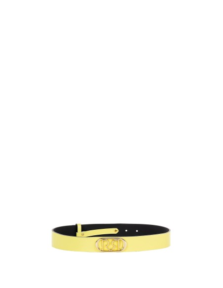 Smalle stevige leren riem met RR Rinascimento-logo