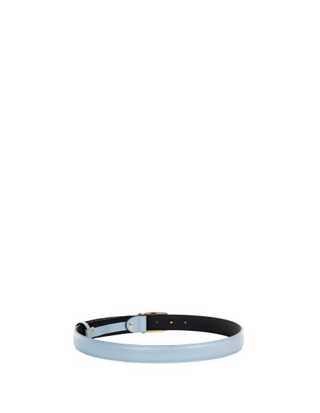 Smalle leren riem met ovale gesp en RR Rinascimento-logo
