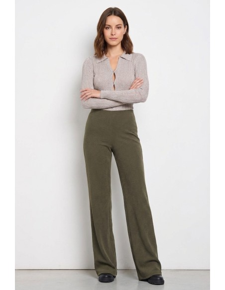 Polo ajusté côtelé avec lurex et boutons Rinascimento